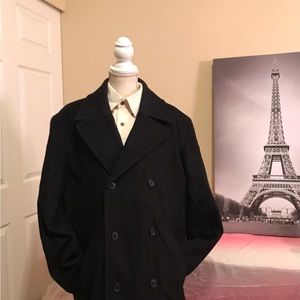Mens 3/4 black woolen jacket J-crew XL size